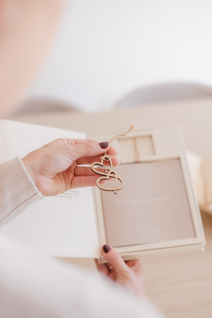 2x marque-page cœur en bois (pour vous et un être cher)