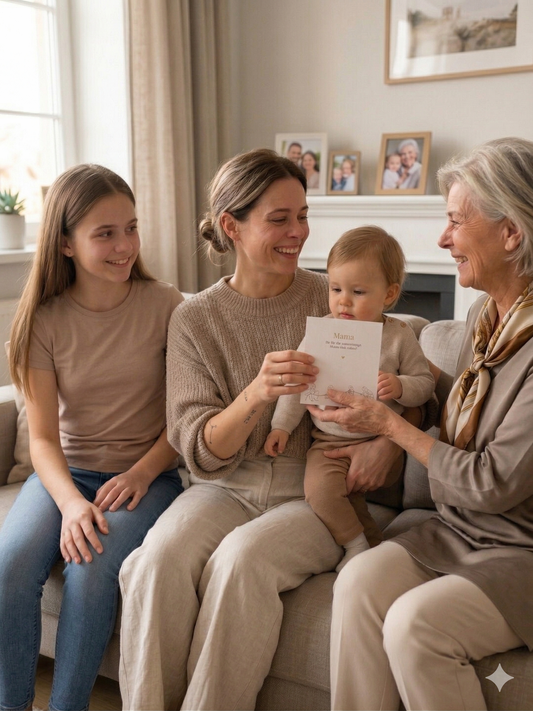 Goudfolie mama wenskaart met enveloppe